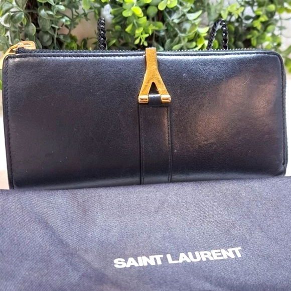 Authentic Saint Laurent PARIS LONG Zipper Wallet
